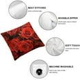 thumbnail image 4 of JRXY Red Roses Flower Pillow Covers Set of 2 Roses Floral Home Decoration Farmhouse Pillow Peach Cushion Case for Sofa Bedroom 22x22in, 4 of 6