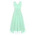 thumbnail image 4 of YiZYiF Girls' Beaded Chiffon Sleeveless Beaded Wedding Junior Bridesmaid Dance Prom Party Dress Mint Green 14, 4 of 7