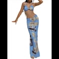 thumbnail image 2 of Vestido Maxi de Baño con Estampado Floral Triangular y Espalda Descubierta para Mujer Azul L, 2 of 8