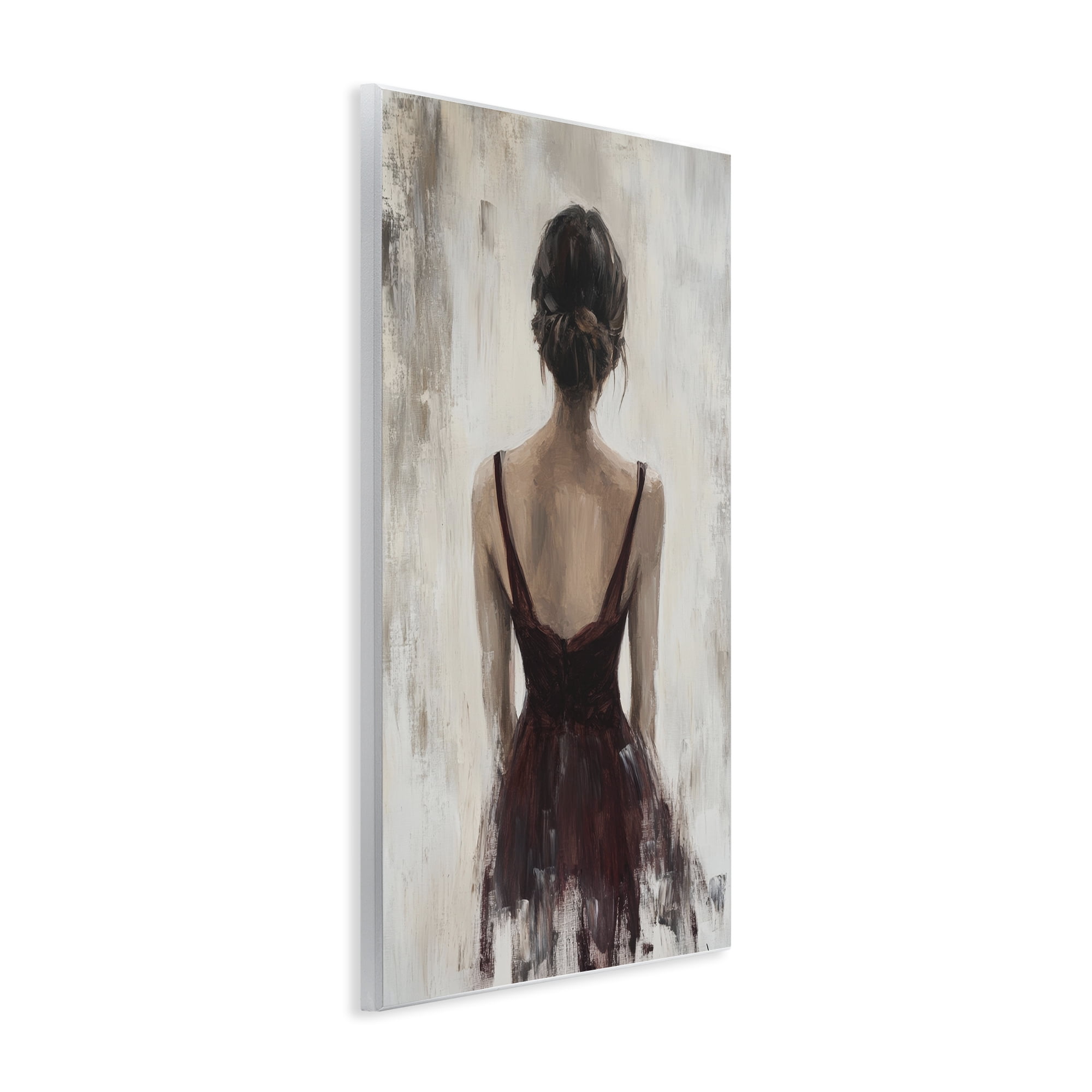 Stupell Industries Portrait of Woman in Burgundy Wall Plaque Art, design by Petal Prints Design