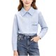 thumbnail image 1 of Odeerbi Camisa de Vestido de Algodón Para Niñas Peter Pan Collar Ruffle Camisas de Uniforme Escolar de Manga Larga, 1 of 6