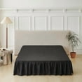 thumbnail image 4 of Bed Skirt Queen Size Ruffled Bed Skirt with Split Corners, Black Queen Bed Skirts 16 Inch Drop with Platform, 16'' Queen, Black, 4 of 7