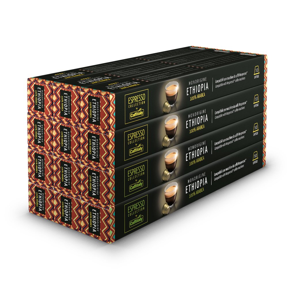 Caffitaly Coffee Capsules Compatible with Nespresso Dark Roast Ethiopia