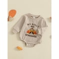 thumbnail image 5 of Elippeo Baby Girl Boy Thanksgiving Romper Letter Embroidery Long Sleeve Crew Neck Jumpsuit for Winter Fall  3 6 12 18 24 Months, 5 of 9