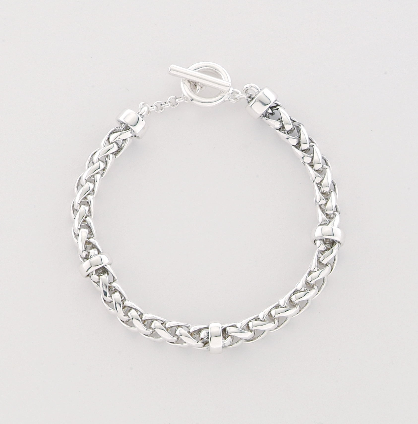 Lauren Ralph Lauren Braid Chain Flex Bracelet Silver One Size 