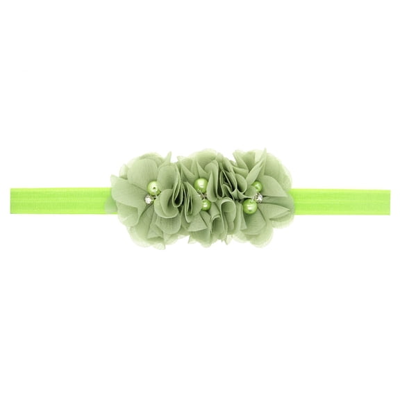 LWNYDPLSD Newborn Cute Headband Lace Fabric Flower Cluster Headbands for Toddlers Stretchy Adjustable Hairbands with Pearl Rhinestone Decoration Baby Girls Hair Accessory
