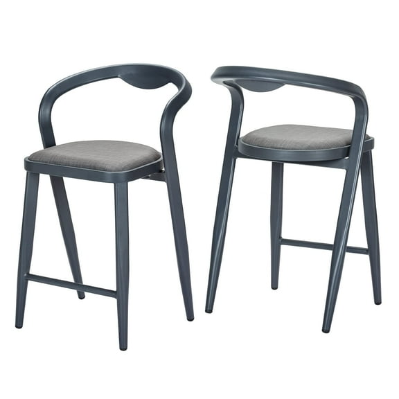 Huisuilinss Counter Height Bar Stools Set of 2, Upholstered Dining Chairs,Stylish Modern Counter Stools with Low Back For Indoor and Outdoor Use,Barstools for Patio Garden Bistro