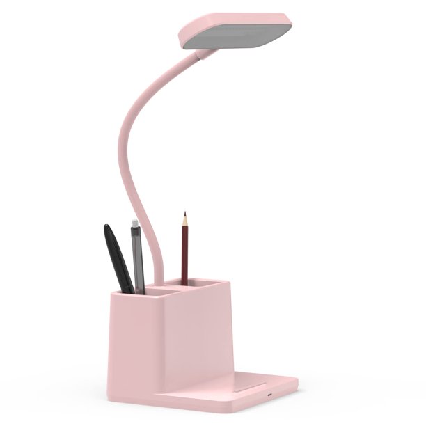 Lámpara de escritorio AXX Bonita lámpara de mesa rosa para niños, mujeres y adolescentes