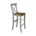 thumbnail image 6 of International Concepts Wood Cross Back Bar Height Stool - 30" Seat Height - Distressed Hickory/Stone, 6 of 10