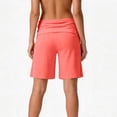 thumbnail image 5 of Dwellite Womens Fold Over Shorts Flowy Low Rise Wide Leg Pants Yoga Capris Comfy Palazzo Lounge Bottoms Watermelon Red L, 5 of 7