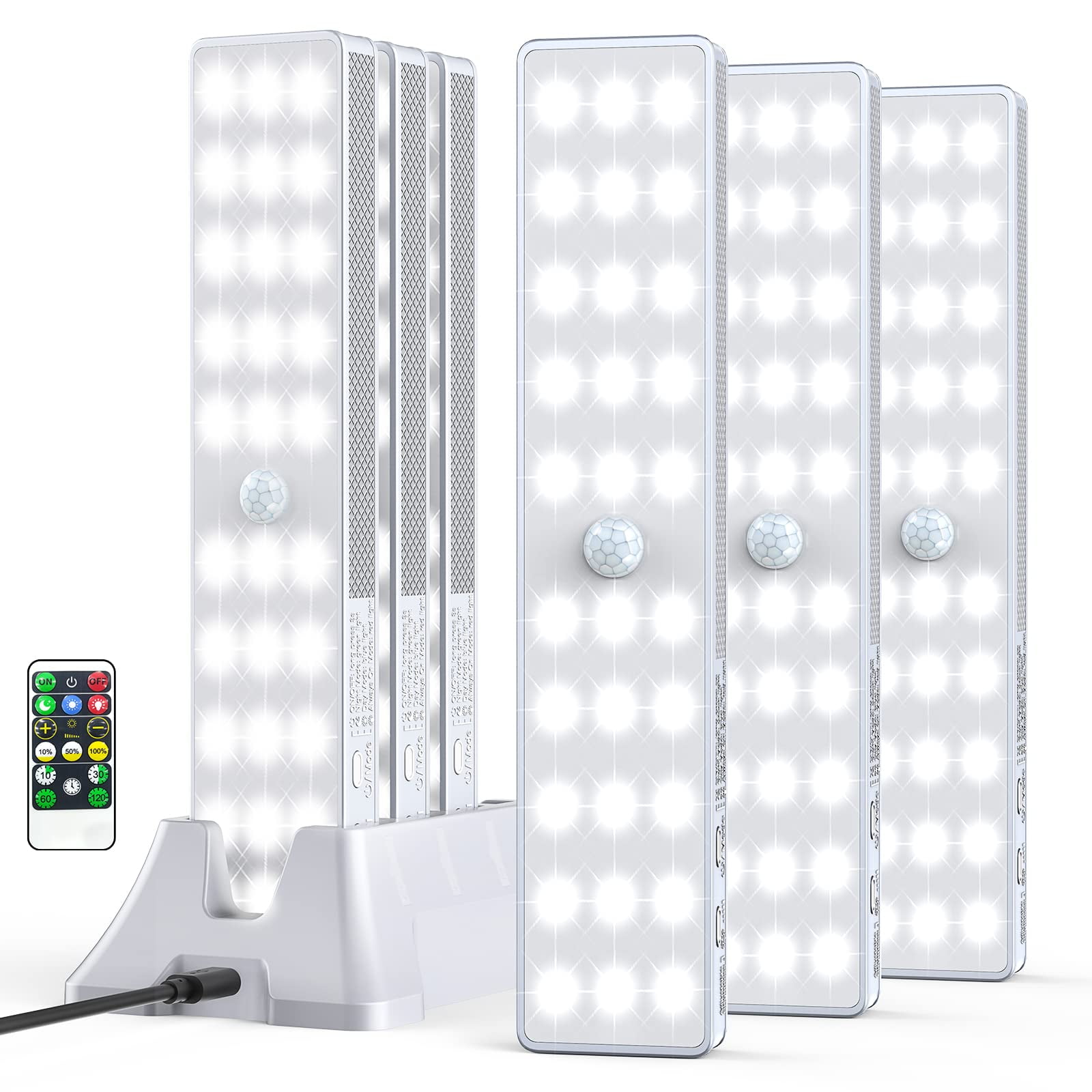 LED Closet Light with Charging Station 30LEDs Dimmer Rechargeable