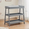 thumbnail image 2 of Yeshouse Cambiador de bebés, cambiador portátil para bebés con almohadilla impermeable, estación de pañales moderna de madera blanca con 2 estantes de almacenamiento para bebés recién nacidos y bebés, 2 of 7