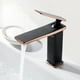 thumbnail image 1 of Grifo de lavabo de cascada negro moderno, grifo de baño de una sola manija para lavabo de encimera, grifos cuadrados de latón de alta calidad ER, 1 of 4