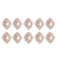 thumbnail image 2 of KLKCMS 10 Piece Diamante Rhinestone Beads Flat Back Button Scrapbook Sewing Craft Beige 30x25mm, 2 of 4