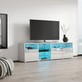 thumbnail image 3 of Roma TV Stand for TVs up to 90", Modern High Gloss 79" Entertainment Center, TV Media Console with Storage Cabinets and LED Lights, 3 of 5