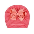 thumbnail image 2 of EnJoCho Toddler Soft Solid Headwear Baby Boys Girls Stretch Striped Bow Breathable Hat Caps 3 Years Baby Small Kids Cute Daily Head Wear, 2 of 3