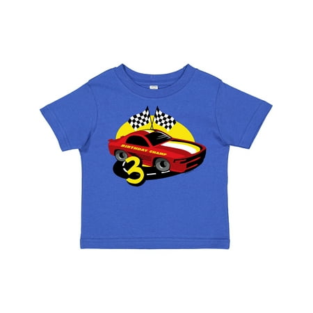

Inktastic Race Car 3rd Birthday Gift Toddler Boy Girl T-Shirt