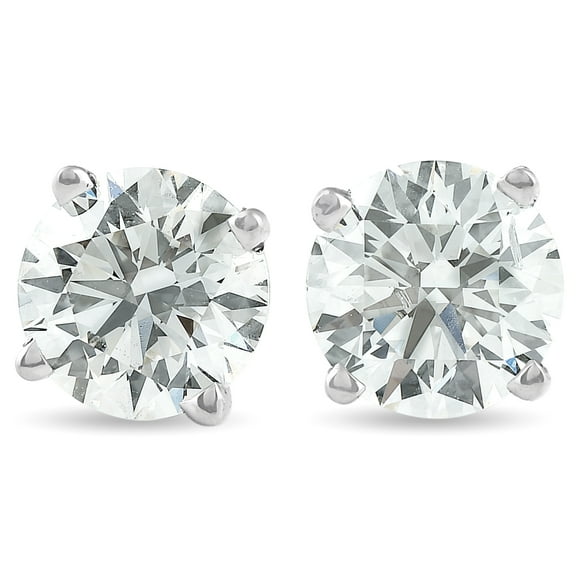 Pompeii 1 1/2 ct Round Cut Diamond Studs in 14K White Gold (I-J,I2-I3)