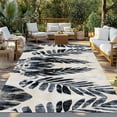 thumbnail image 3 of Fsddascl Navy Blue Palm Leaf Outdoor Rug for Patio/Deck/Porch, Non-Slip Large Area Rug 4 x 6 Ft, Tropical Botanical Vintage Leaves Indoor Outdoor Rugs Washable Area Rugs, Camping Rug Carpet, 3 of 5