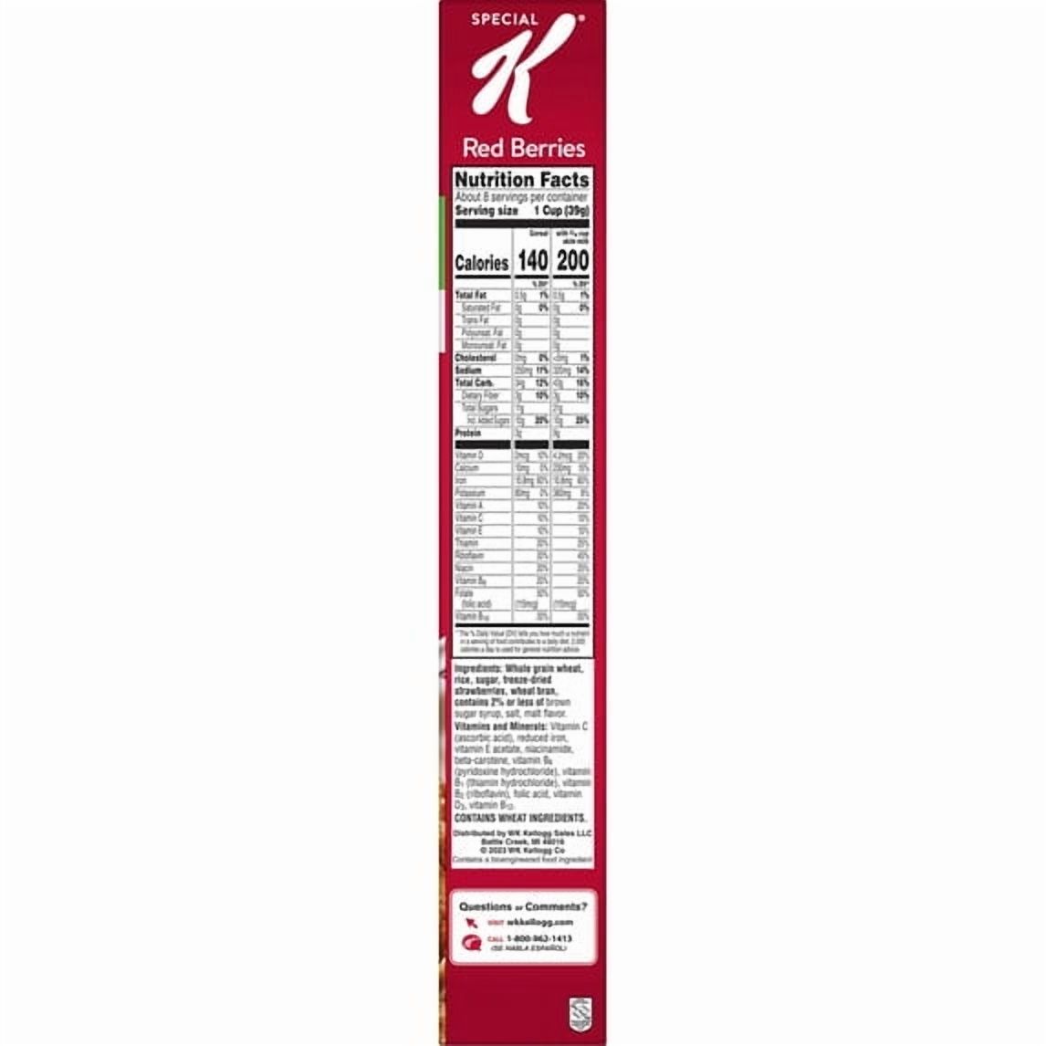 Kellogg's Special K Breakfast Cereal, Fiber Cereal, Family Breakfast, Red Berries, 11.4oz (Pack 4)