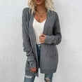 thumbnail image 6 of VISALY Long Cardigans Cute Cardigans Women's Cable Knit Cardigan Sweaters Open Front Long Sleeve Keep Warm Casual Solid Color Fashion Winter Outwear Cute Cardigans Casual Cardigan Grey Xl, 6 of 8