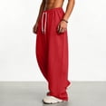 thumbnail image 7 of Smsaxvxz Sweatpants for Men Lightweight Elastic Waist Drawstring Jogger Pants Casual Loose Straight Leg Trousers with Pockets Red S, 7 of 7