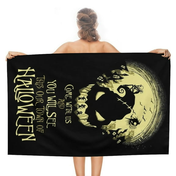 The Nightmare Before Christmas Bath Throw Towel Quick Dry Towel for Swimmers Sand Proof Beach Towels Pool Swimming Towels 51" X 31"
