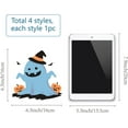 thumbnail image 2 of 4Pcs 6.3 Inch Halloween Window Clings Plastic PVC Holiday Ghosts Castles Pumpkins Tombstones Dead Tree Bats Spiders Mice Window Decoration Sticker, 2 of 7