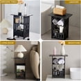 thumbnail image 2 of PLPPYFS 3 Tier Small Side Table with Storage Basket, Skinny Slim Small Bedside Table Living Room End Tables for Small Space, Bedside Nightstand for Bedroom, Sofa Couch for Space Saving, 2 of 6