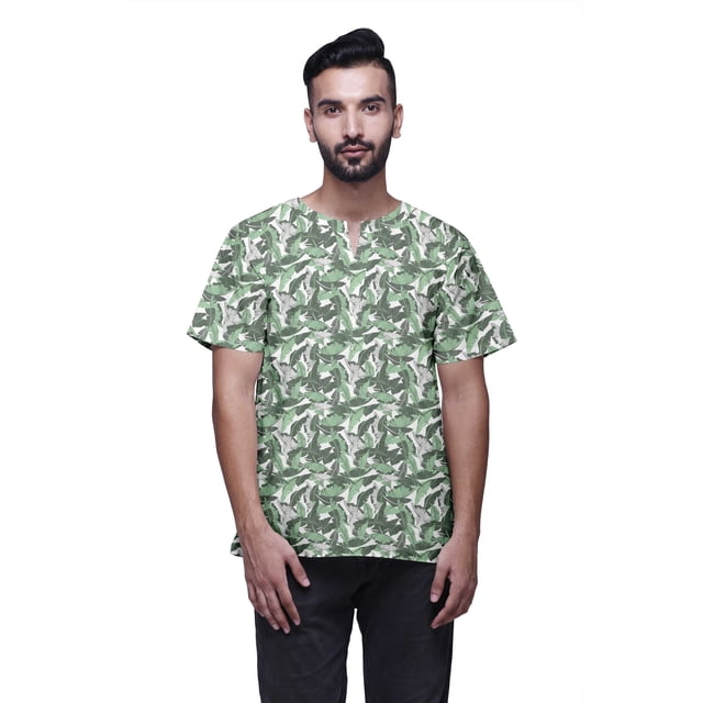 Atasi Kurta Indien pour Garçons Kurta Imprimé à Manches Courtes pour Hommes Kurta de Designer