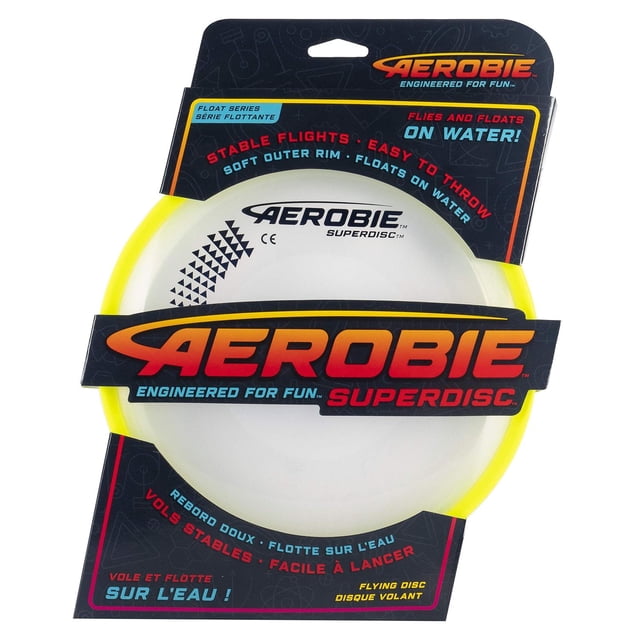 Disco Aerobie Superdisc Amarillo con Borde Acolchado Fácil de Lanzar para Perros Modelo 2019