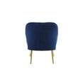 thumbnail image 6 of Velvet Accent Chair, Modern Wingback Armchair with Gold Metal Legs, Comfy Single Sofa Chair Side Chair with Tufted Backrest and Armrests, Upholstered Reading Chair for Living Room, Bedroom, Navy, 6 of 7