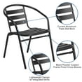 thumbnail image 5 of Flash Furniture Lila 7-Piece Glass Rectangular Patio Table and Slat Back Chairs Set, Black, 5 of 12