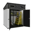 thumbnail image 6 of ModFusion 6x6 ft Outdoor Plastic Storage Shed with Windows, Vents, Sturdy Floor, Lockable Double Doors for Utility Tools Bikes Sundries, Resin Garden Shed, Gray, 6 of 10