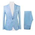 thumbnail image 6 of Kmxyo 2Pcs/Set Men Formal Business Party Solid Color Long Sleeve Blazer Suit Pants, 6 of 7