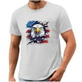 thumbnail image 4 of Shirt for Men under $5 Independence Day Short Sleeved Printed T-shirt White M, 4 of 5