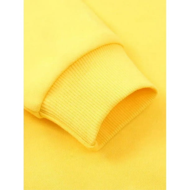 Fashnice Boy Sweatshirt Crew Neck Tops Long Sleeve Pullover Loose Party  Sweatshirts Yellow 130cm 