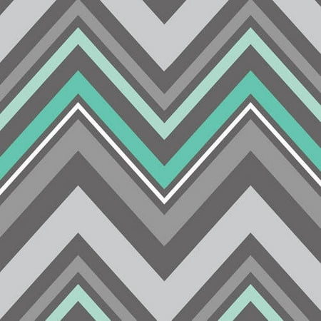- Emma & Mila Fresh Mint Collection Cotton Chevron in Grey Fabric, per Yard