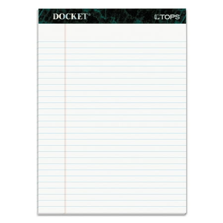Docket Ruled Perforated Pads TOPS Docket Ruled Perforated Pads, 8 1/2 x 11 3/4, White, 50 Sheets, 6/Pack -TOP63416 ()