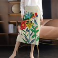 thumbnail image 3 of Gibobby faldas para mujer elegante Invierno Mujer Cintura Elástica Split Muslo Costilla Punto Largo Maxi Bodycon Lápiz Falda Flores Cálidas Estampado Geométrico Midi Pull On A(Multicolor, XXL), 3 of 5