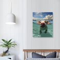 thumbnail image 3 of Nawypu Pig Wall Art Canvas Wildlife Wall Decor Swimming Pictures on Canvas Wall Art for Home Office Decorations Living Room Bedroom Stretched and Framed Canvas Prints, 3 of 4