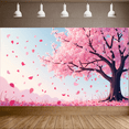 thumbnail image 4 of Pink Cherry Blossom Tree Backdrop Tapestry for Photography Studio Home Decor Event Celebration Wedding Party Photography Background 120 x 150 Inch, 4 of 4