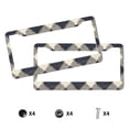 thumbnail image 4 of A Pair Of License Plate Frame Sunscreen Corrosion Resistant Rust 12.3×6.3in With Accessories Suitable For Any Car Argyle Plaid Lightslategray_4, 4 of 8