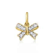 RS PURE Pure Collection by Ross-Simons Diamond Bow Charm in 14kt Yellow Gold, Women's, Adult