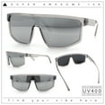 thumbnail image 2 of Bold Color Mirror Shield Sport Plastic Wrap Curved Sunglasses Slate - Silver Mirror, 2 of 8
