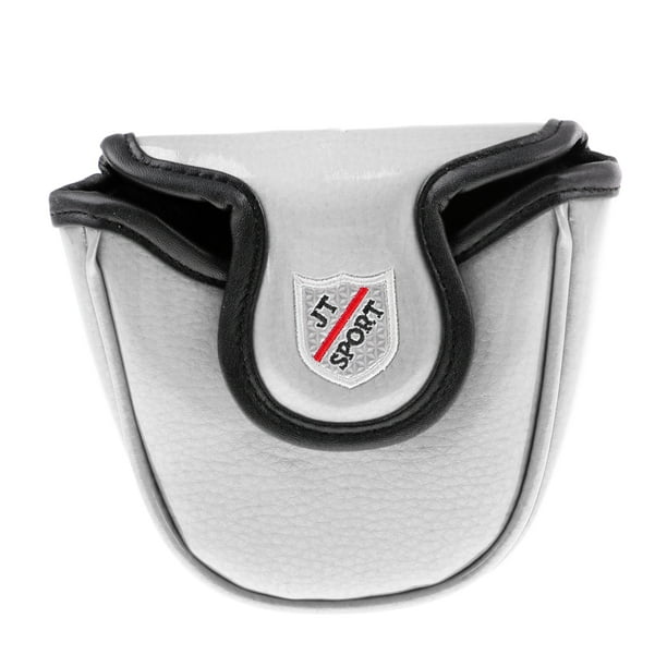 Durable PU Golf Putter Cover - Universal Mallet Headcover - Cierre magnético - Blanco kusrkot Cubierta de putter de golf