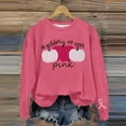 thumbnail image 2 of Arlun,In October We Wear Pink Sweatshirts for Women Halloween Funny Ghost Graphic Pullover Sweatshirts Cancer Awareness Loose Long Sleeve Round Neck Tops Pink3 M, 2 of 4