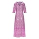 thumbnail image 3 of WILLBEST Vestidos para Mujer Verano Nuevo Vestido de Mujer de Manga Media y Larga con Borlas Estampado Bohemio Ancho Cuello En V Largo 860 Grande, 3 of 3