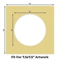 thumbnail image 2 of Soft Yellow Picture Frame Mat for 12x12 Frames - Circle Opening for 8x8 Photos - 25 Mats, 2 of 7