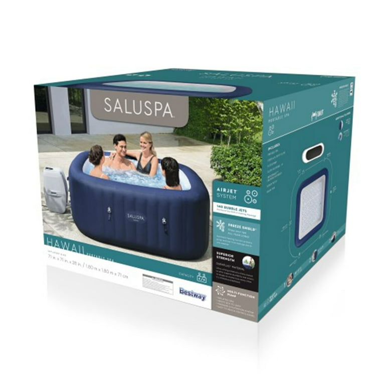 Bestway SaluSpa Jets, Hawaii Hot 114 Tub Inflatable Blue with AirJet